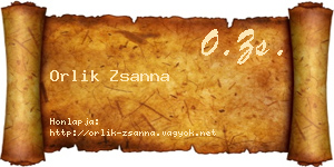 Orlik Zsanna névjegykártya